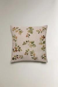 LEAF PRINT THROW PILLOW COVER