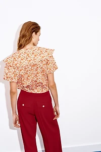 FLORAL PETER PAN COLLAR SHIRT