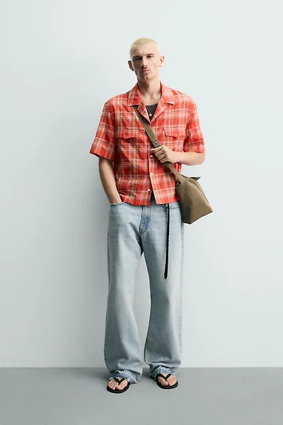 RELAXED FIT PLAID SHIRT