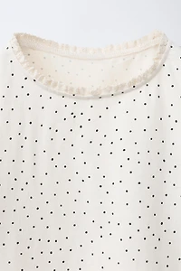 POLKA DOT LACE T-SHIRT