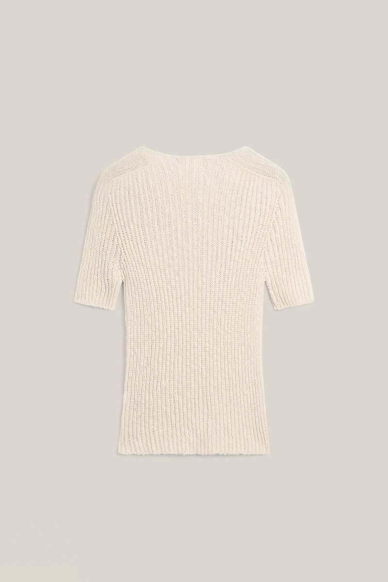 Linen blend textured knit sweater - LIMITED EDITION