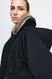 TRENCH COL EFFET FOURRURE ZW COLLECTION