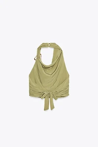 TOP HALTER DÉTAILS NŒUD DOS