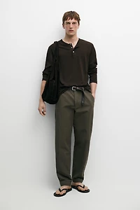 Tapered fit cotton pants