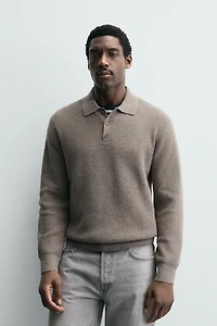 KNIT POLO SHIRT WITH WOOL