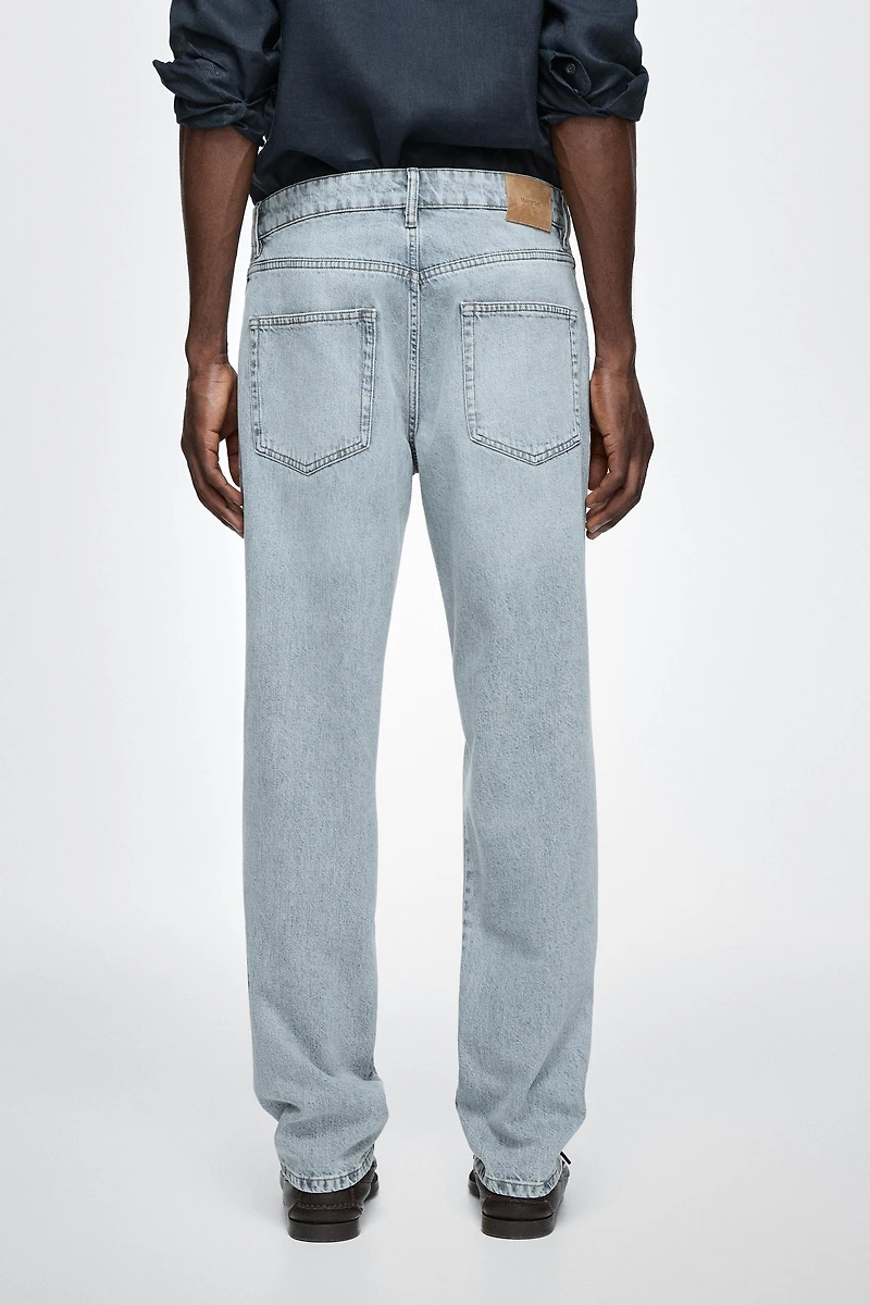 Tapered fit cotton jeans