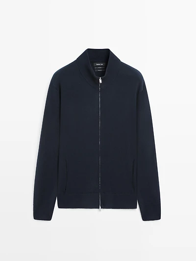 Cardigan 100 % laine à fermeture Éclair