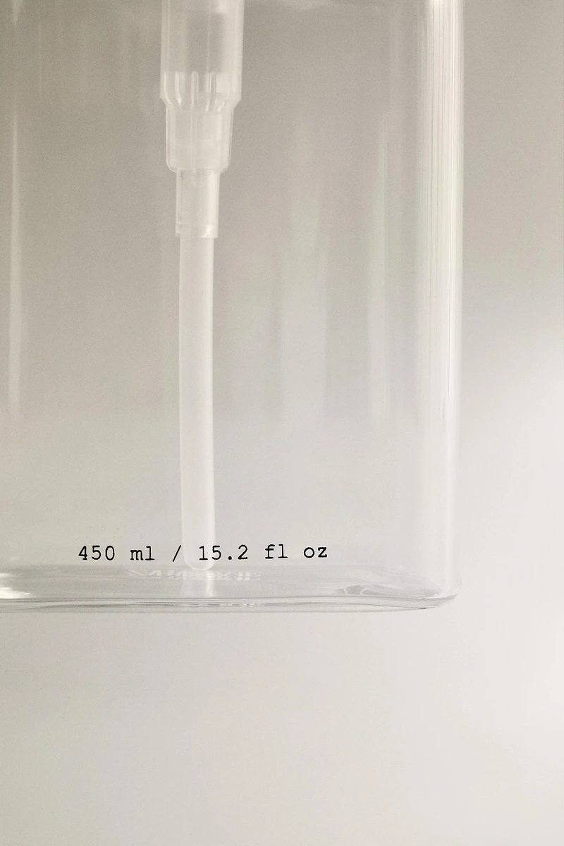 BOROSILICATE GLASS SOAP DISPENSER WITH LETTERS