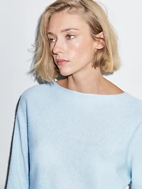 Pull en maille à col bateau