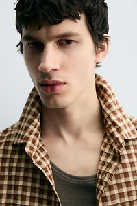 TEXTURED PLAID SHIRT