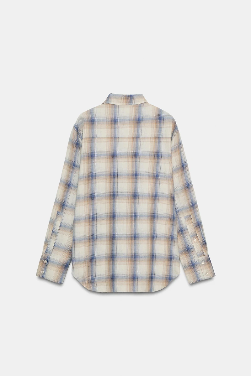 OVERSIZED PLAID POCKET SHIRT
