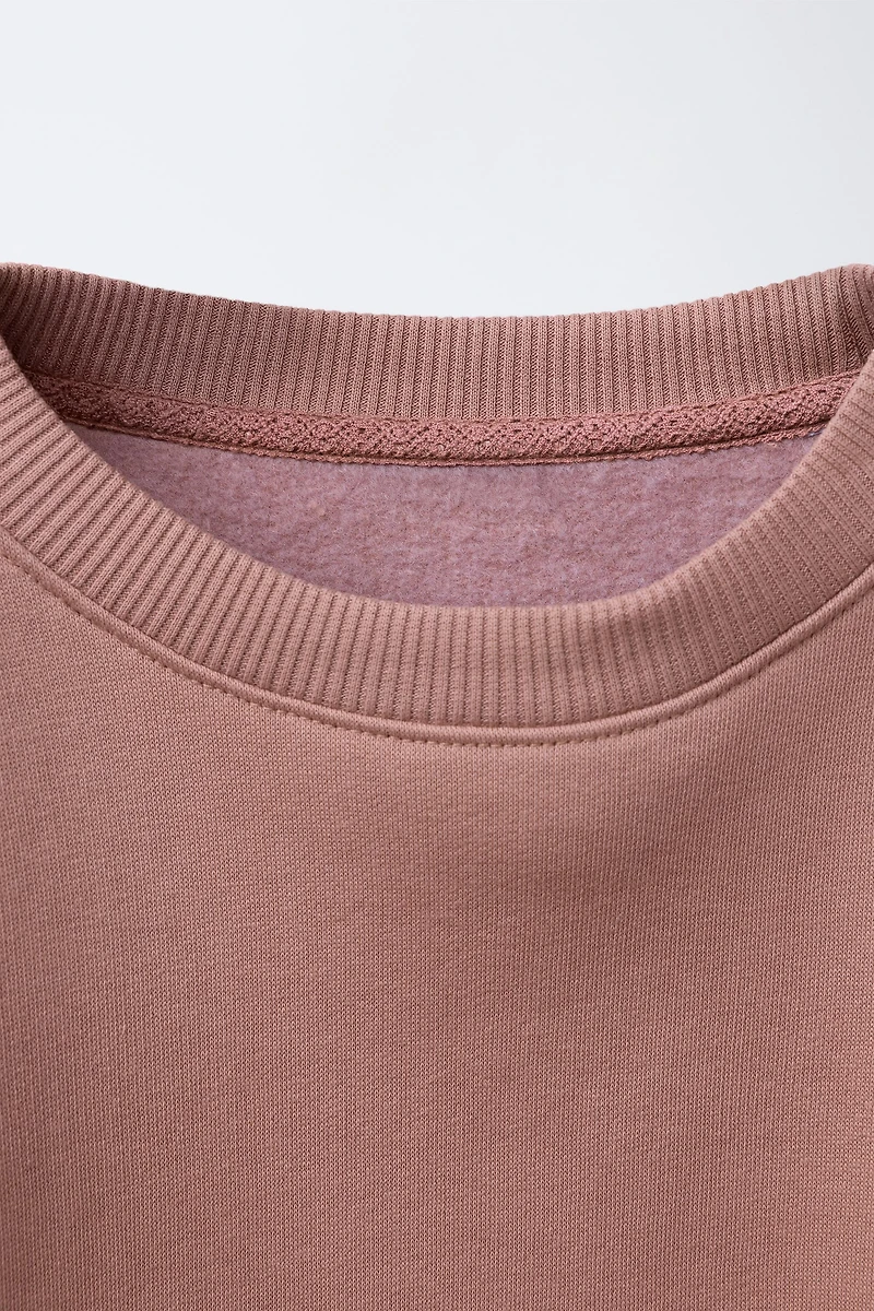 LACE BOW SWEATSHIRT AND WAFFLE LEGGING SET