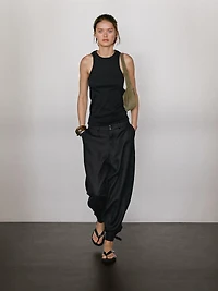 Cotton blend halter-neck top