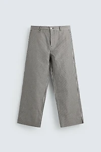 STRIPED COTTON LINEN PANTS