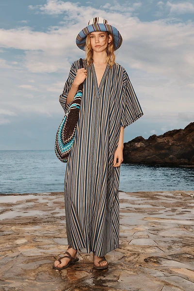 LIMITED EDITION STRIPED BELTED DRESS