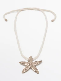 Silk star cord necklace