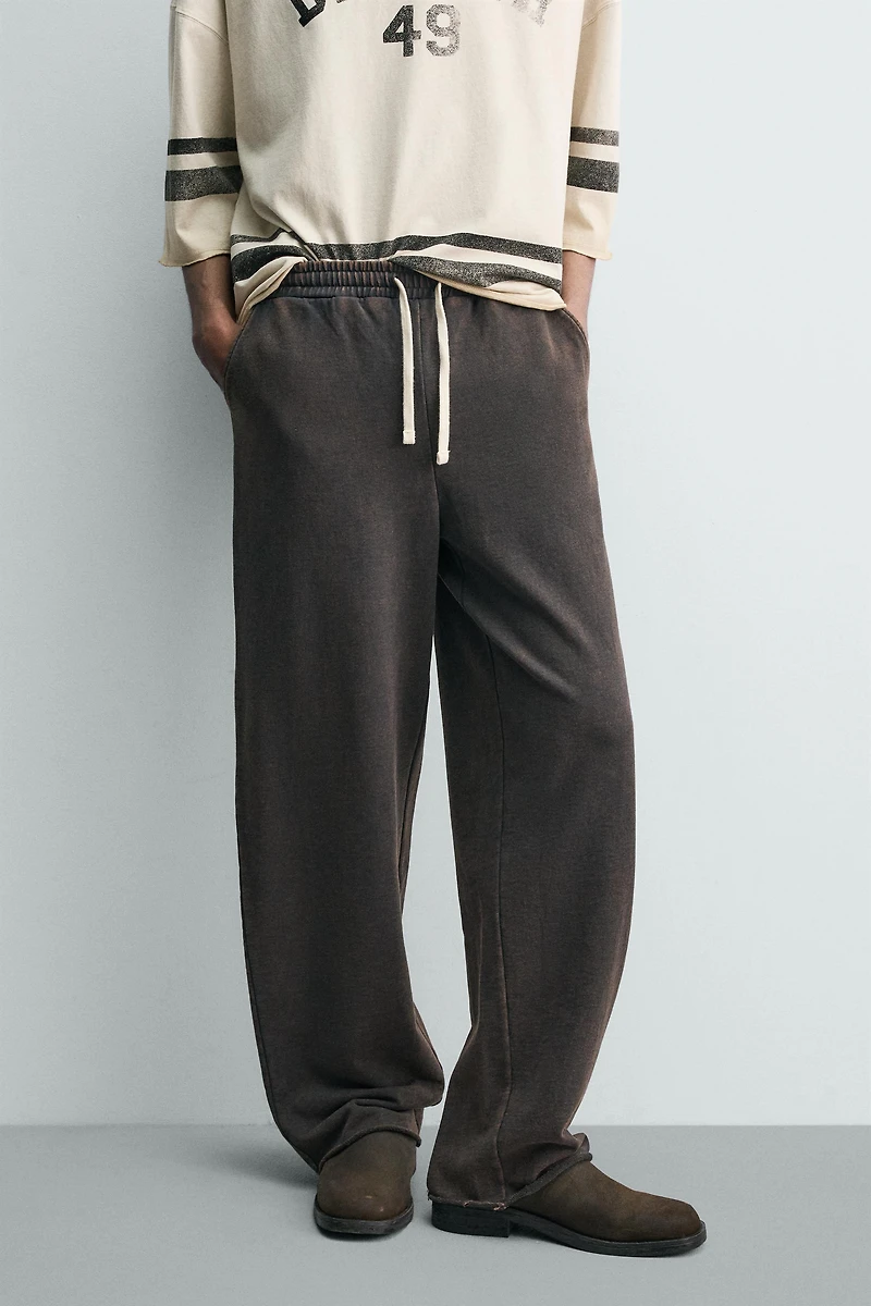 WASHED STRAIGHT FIT JOGGING PANTS