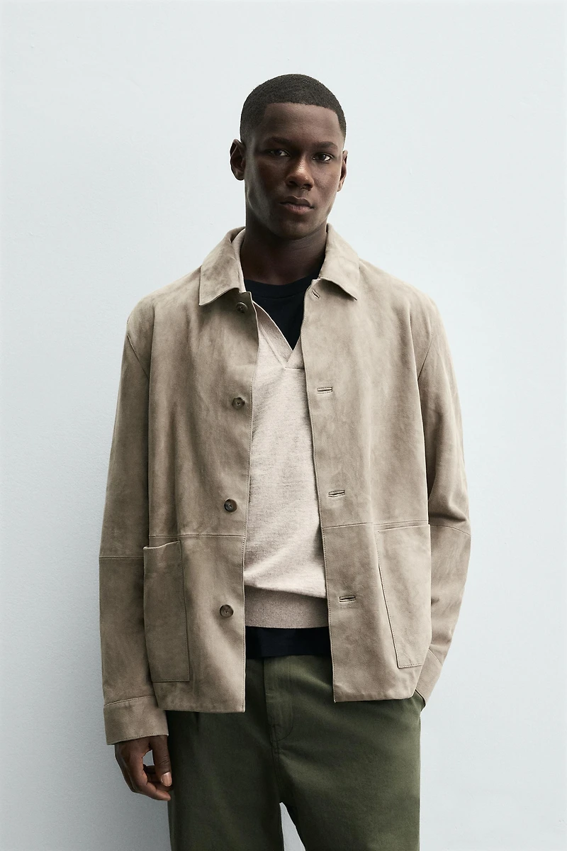VESTE EN CUIR DAIM