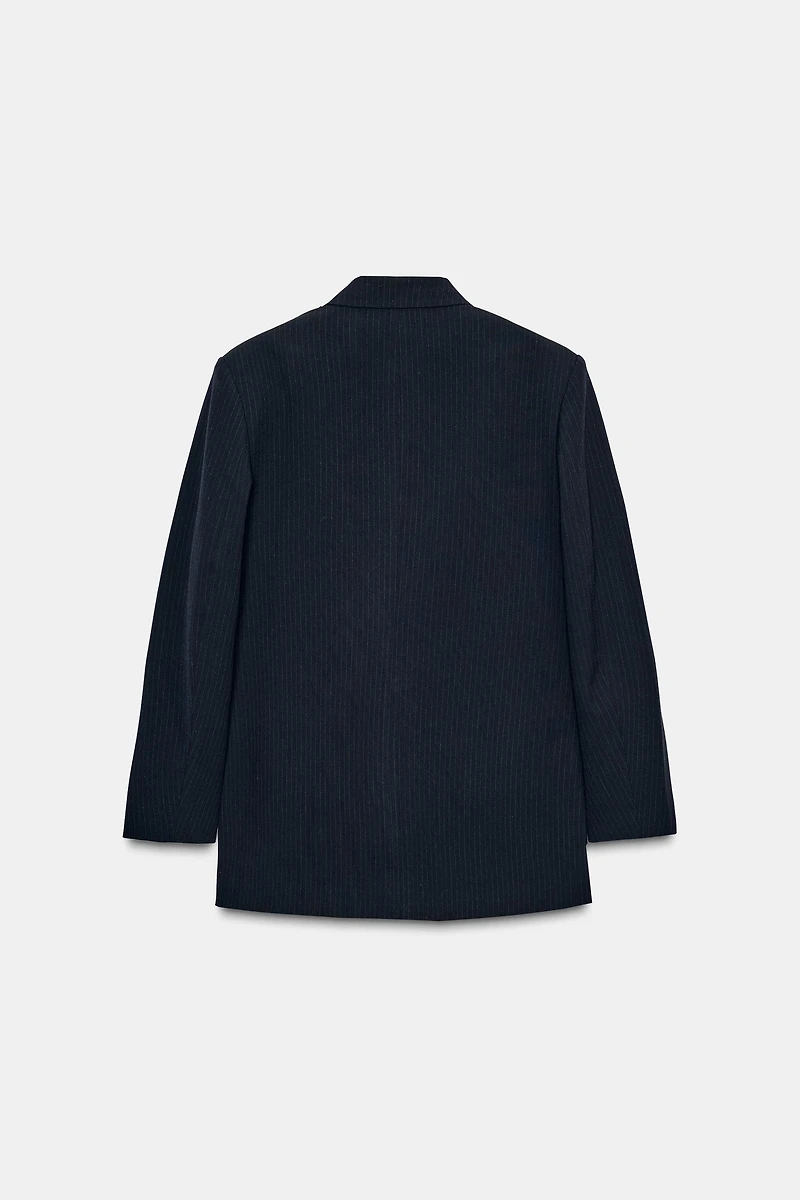OVERSIZED DOUBLE BREASTED PINSTRIPE BLAZER
