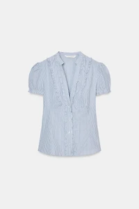 RUFFLED POPLIN SHIRT