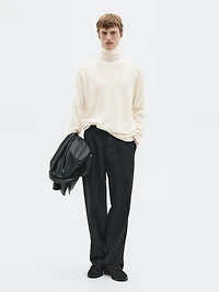 Knit wool and cashmere sweater with high neck - LIMITED