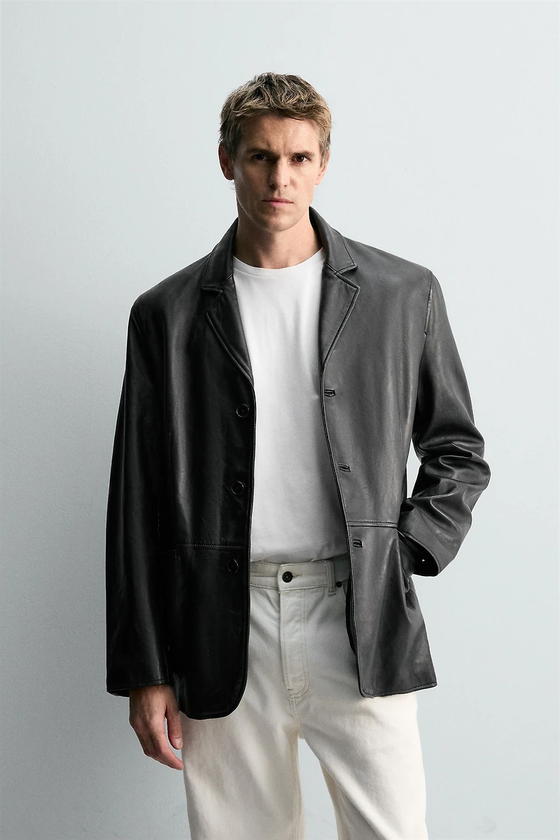 LEATHER BLAZER