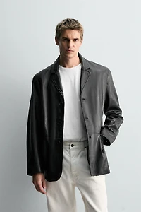 LEATHER BLAZER