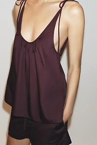 BOW POPLIN TOP