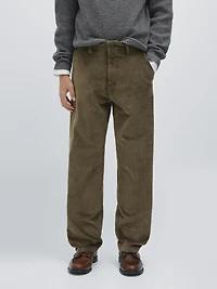 Relaxed fit corduroy denim-effect trousers