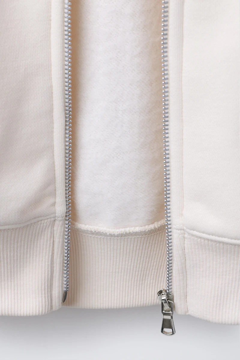 PLAIN ZIP-UP SWEATSHIRT