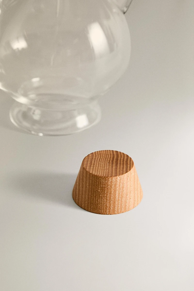 BOROSILICATE GLASS CRUET WITH WOOD STOPPER