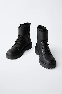 LEATHER ANKLE BOOTS WITH BUCKLE
