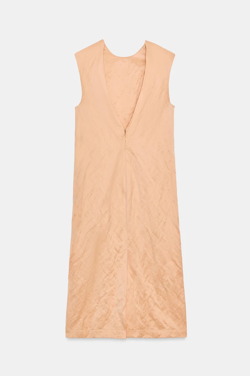ZW COLLECTION WRINKLED EFFECT MIDI DRESS