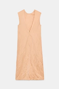 ZW COLLECTION WRINKLED EFFECT MIDI DRESS