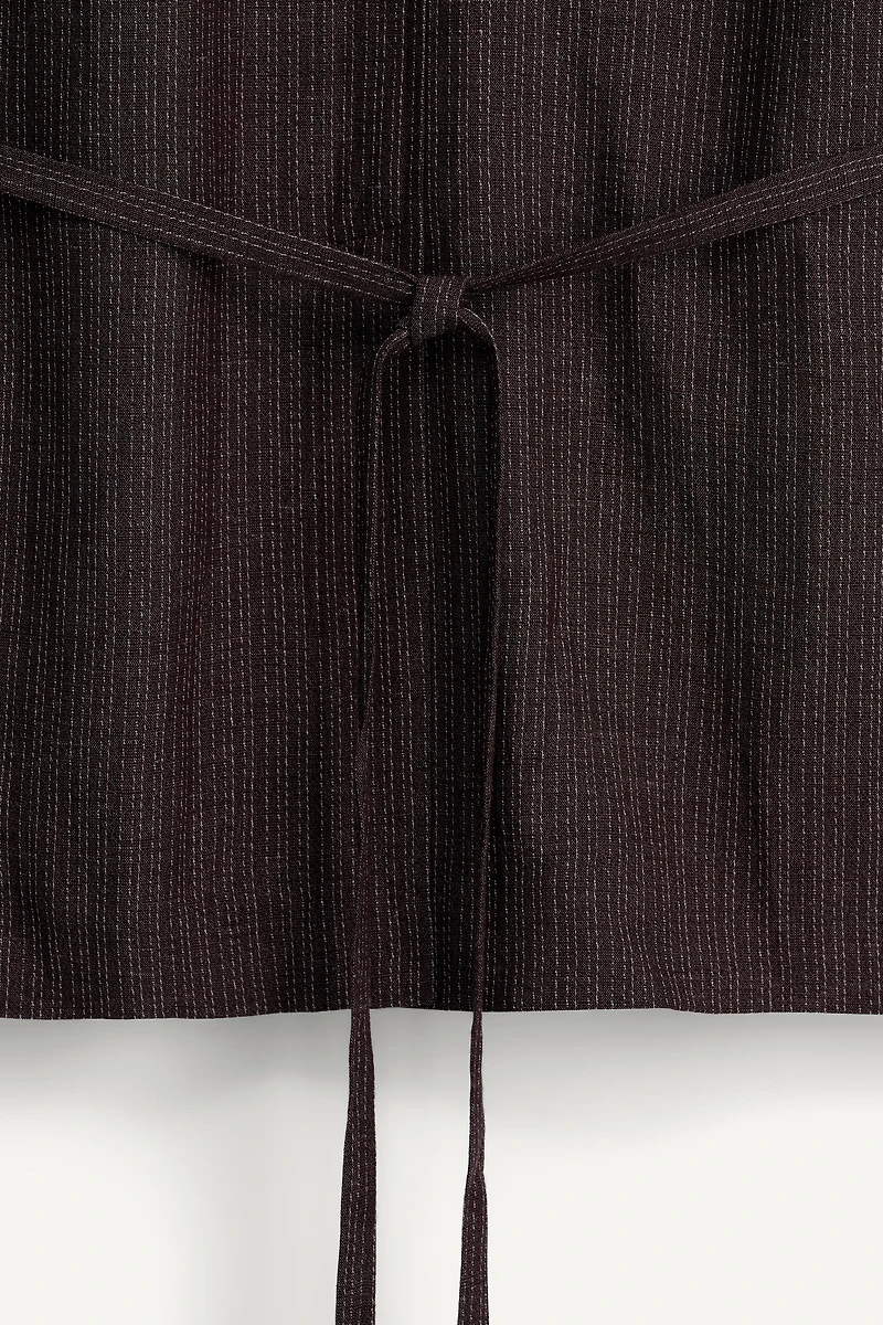 STRIPED VISCOSE - LINEN SUIT JACKET