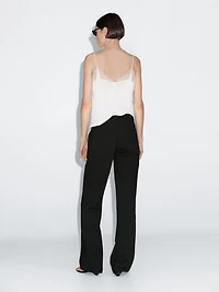 Mid-waist straight-leg trousers
