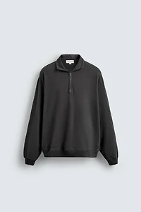 WASHED QUARTER-ZIP SWEATSHIRT