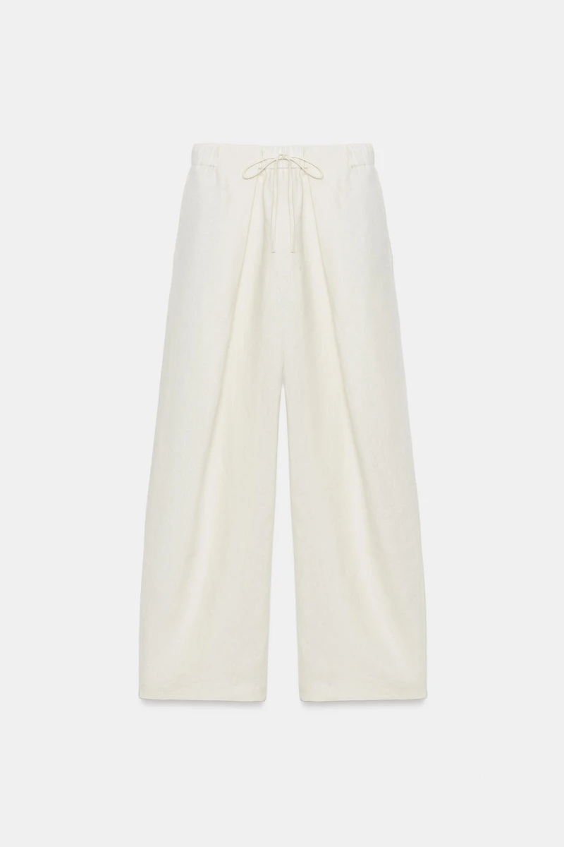 100% LINEN PLEATED PANTS ZW COLLECTION