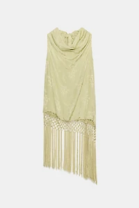 ZW COLLECTION FRINGED JACQUARD TOP