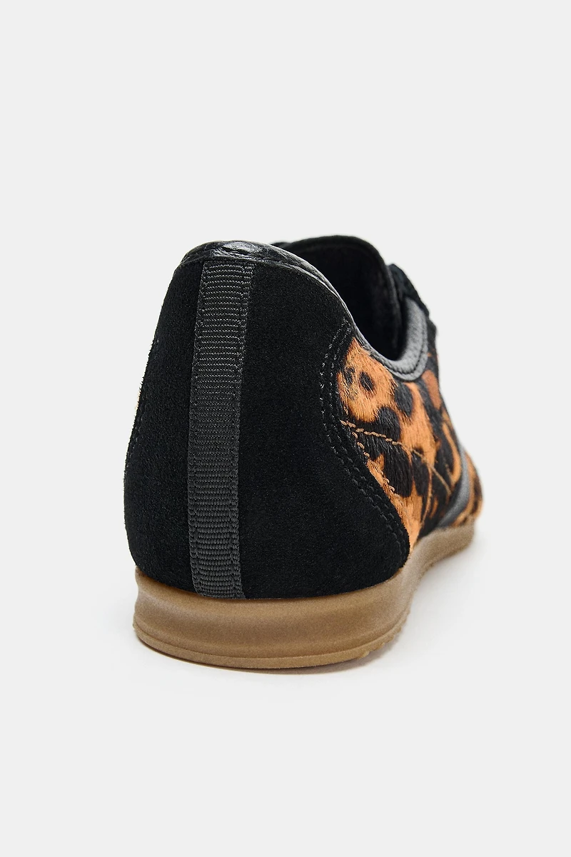 ANIMAL PRINT LEATHER SNEAKERS