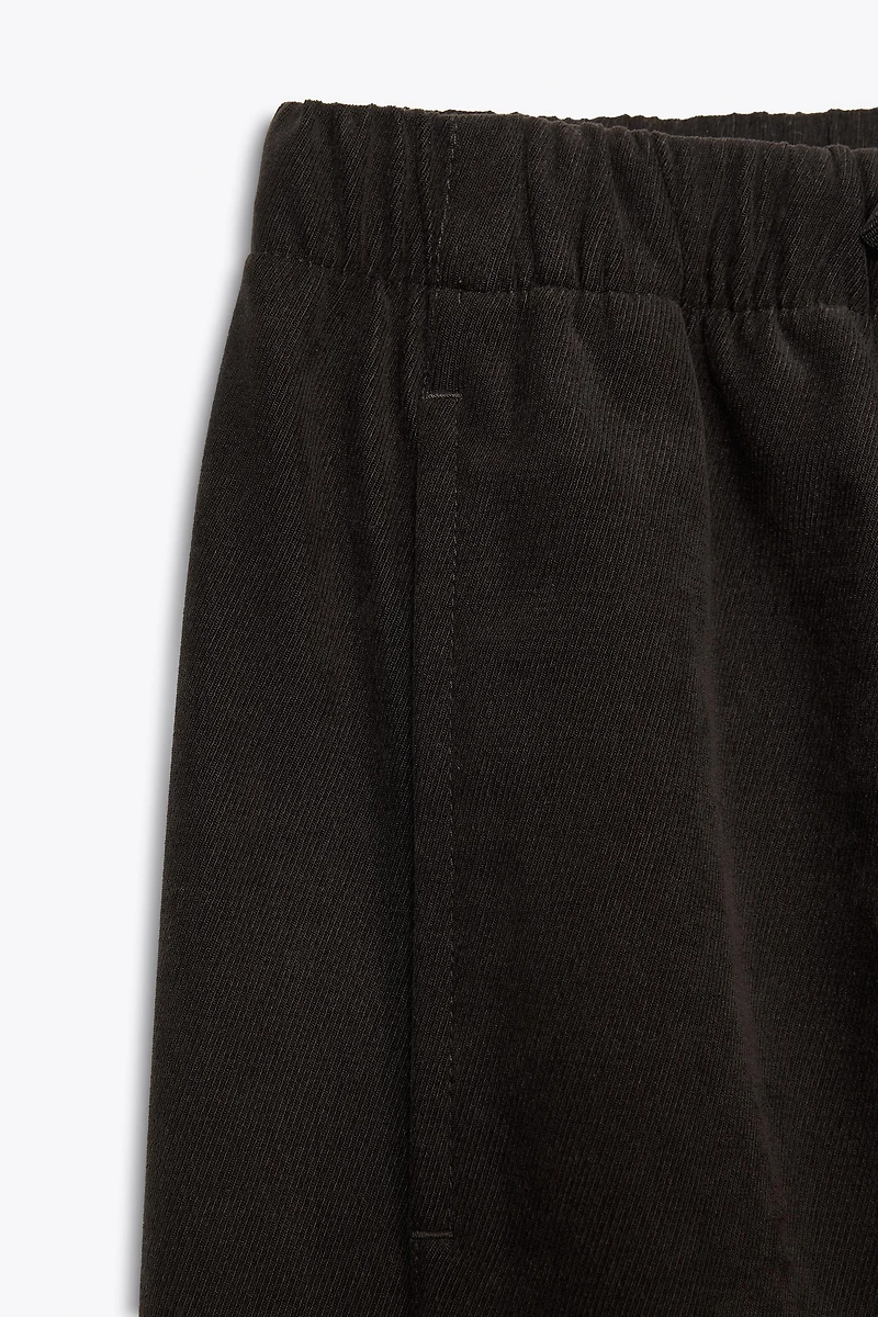 ELASTIC WAIST WIDE LEG PANTS