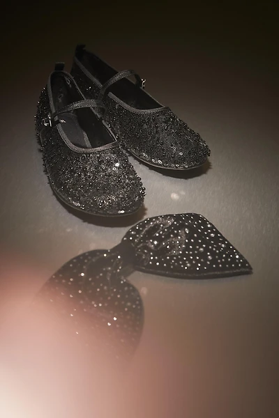 BUCKLE BALLET FLATS WITH PEARLS