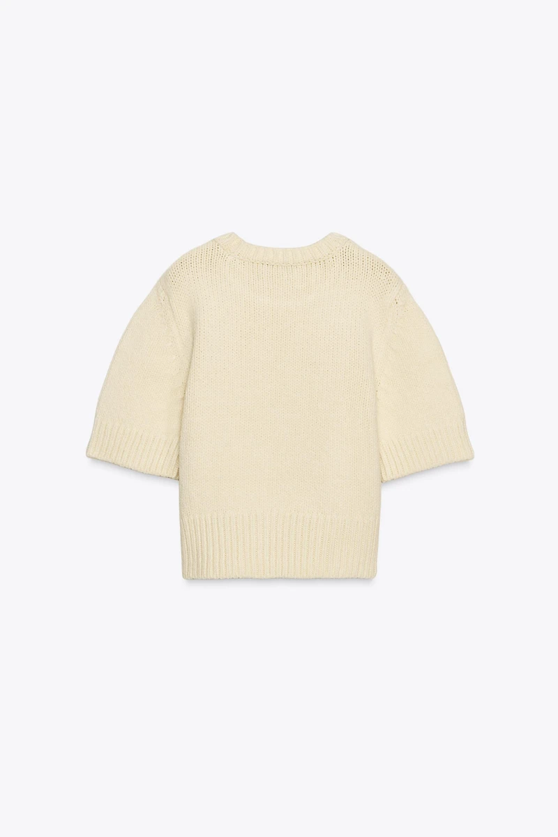 PULL EN MAILLE MANCHES COURTES