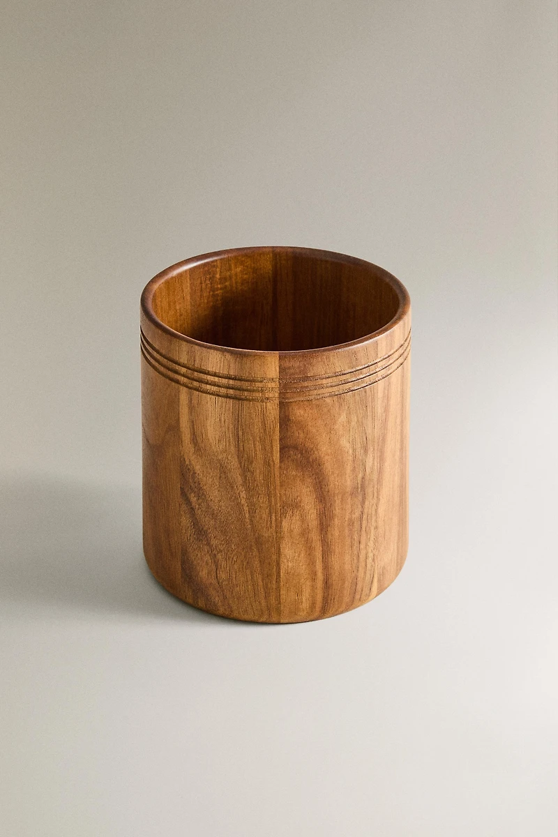 WOODEN UTENSIL JAR