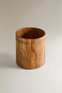 WOODEN UTENSIL JAR