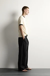 RINGER CONTRAST RIBBED GRAPHIC T-SHIRT