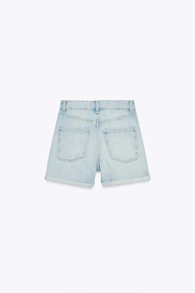 HIGH WAIST TRF MOM FIT SHORTS