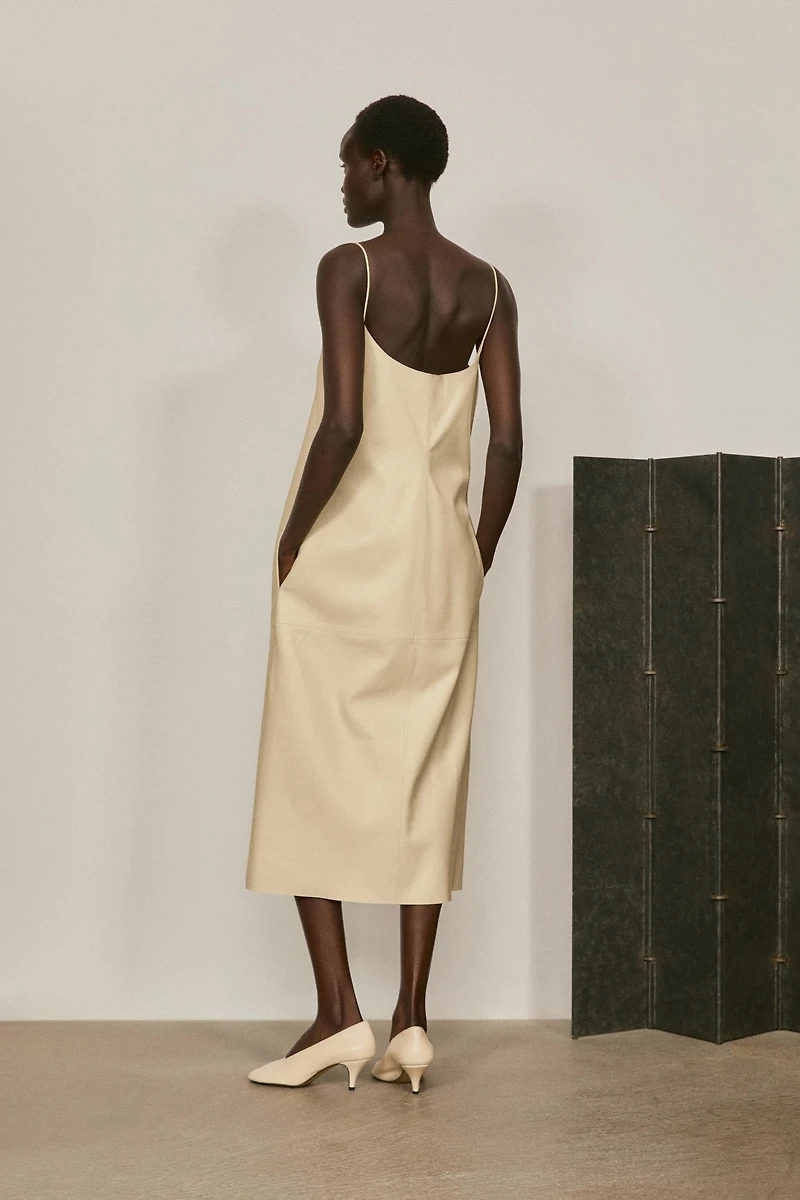 Robe midi en cuir nappa - LIMITED EDITION