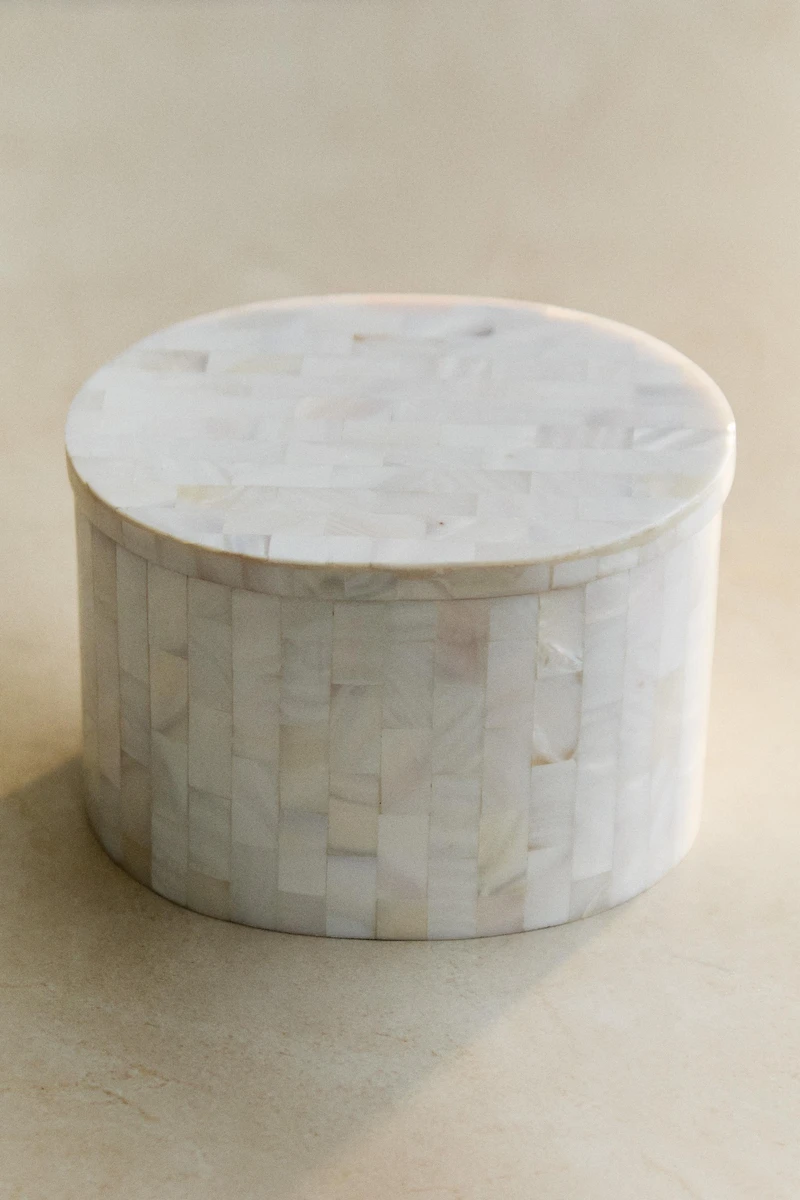 POT DE RANGEMENT SALLE DE BAIN NACRE