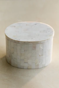 POT DE RANGEMENT SALLE DE BAIN NACRE